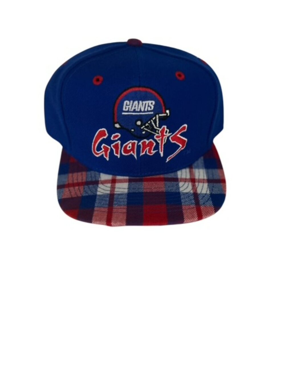 Vintage New York Giants NFL Annco Otto 90s Snapback Trucker Hat Cap Plaid Bill - Picture 5 of 8